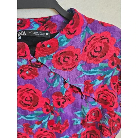 Zara Printed Floral Crop Top Small NWOT - Picture 9 of 9